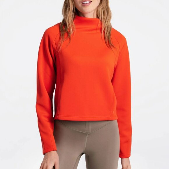 NWT LOLE Spacer Funnel Neck Turtleneck Pullover Top Sweatshirt Pockets Cropped - Picture 1 of 15
